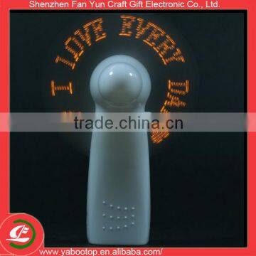 usb programmable led lighted text message fan