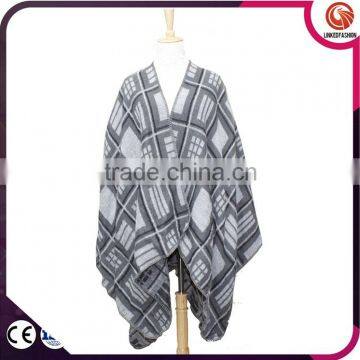 Poncho Mature Lady Dress 100% Scarf Acrylic Woven Shawl Winter