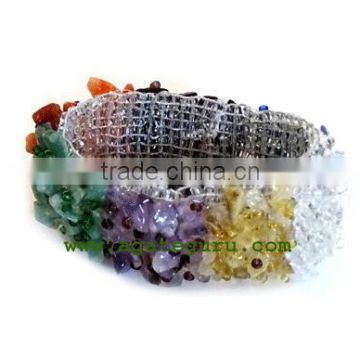 Seven Chakra Chips Banded Bracelet : India Chakra Bracelet wholesaler