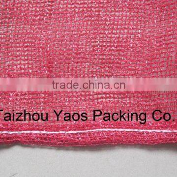 Red PP Leno Mesh Bag Plastic Plain Onions Bag Label Bag Logo Bag photo-3