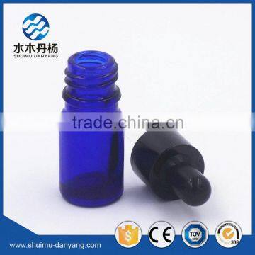 10ml cobalt blue glass bottle with black dropper e-liauid bottle