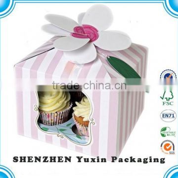 customized design cupcake dessert box with window cupcake gift box