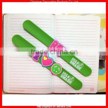 new arrival silicone slap bracelet with icon (KMS-1624)