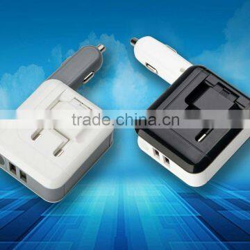 2016 2-in-1 Dual USB Car Charger and Wall Charger