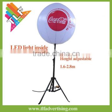 Height adjustable tripod inflatable RGB LED light custom print balloon for advertising