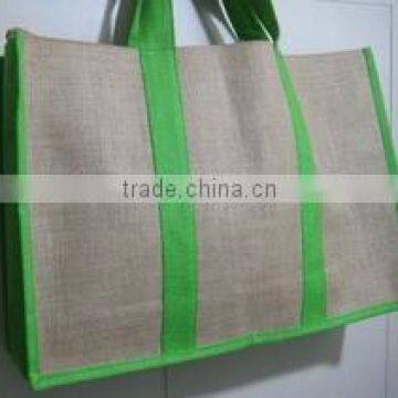 best-selling Green & Silver Color Jute Promotional Bag