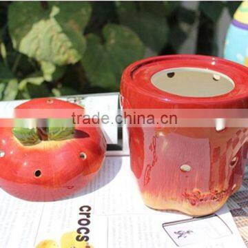 apple shape ceramic garlic jar