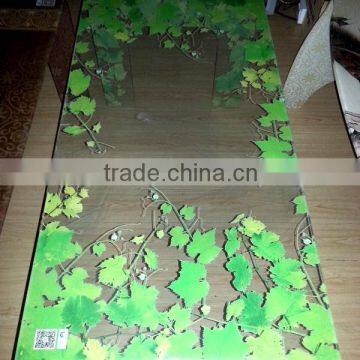 Green Leves Tea Table Ceramic Digital Print Glass, Tempered Glass, Hot Bent Glass photo-2