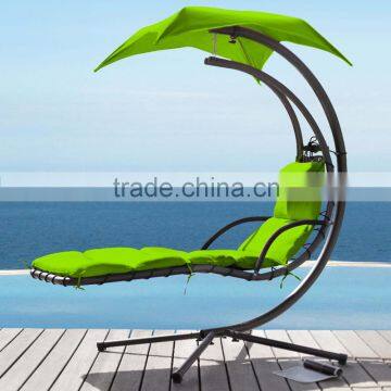 Outdoor canopy reclining iron swing