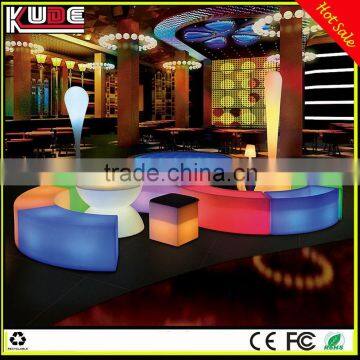 Bar used LED stool/LED curved bench with 16colors changing