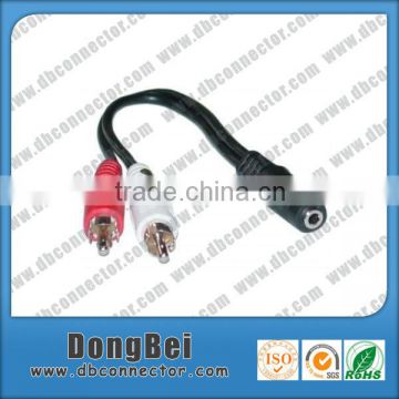 3.5mm male stereo jack to 2 female rca plugs cable