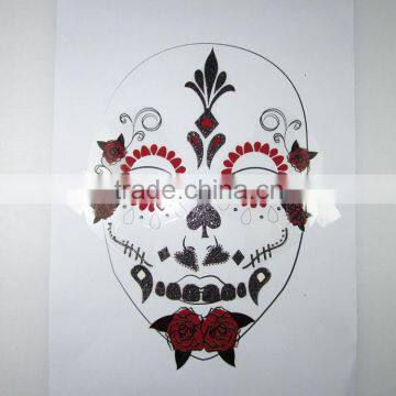 Halloween day of dead floral skull face sticker face tattoo for party factory