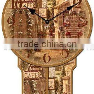 natural wood wall pendulum clock