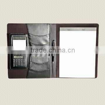 Protfolio with Eight Digit Calculator and Metal Clip