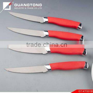 4 pcs steak knife with rubber handle silicon steak knife silicon set