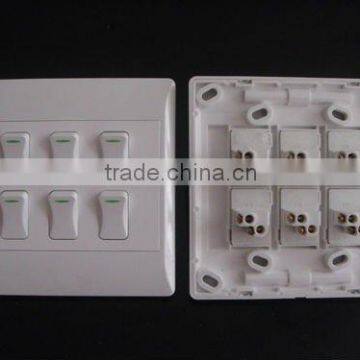 6gang south africa wall socket switch