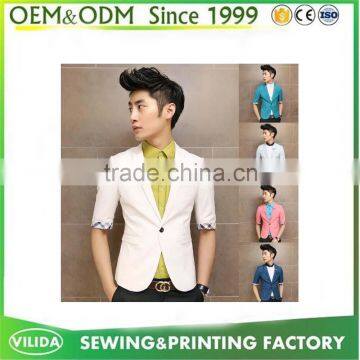 OEM Custom Design Wholesale Men's Trim Fit Casual Short Navy Blazer photo-4
