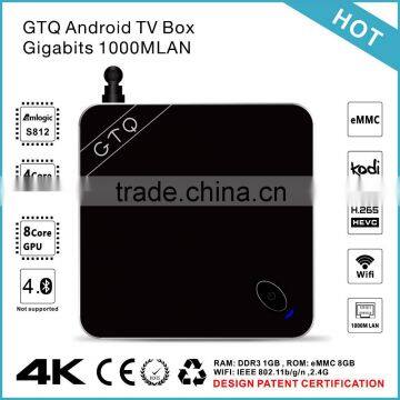 2015 Hot Selling Original amlogic Full HD 1080P Porn Video XBMC Streaming TV Box GTQ 4.4 Android TV support 4k and H.265