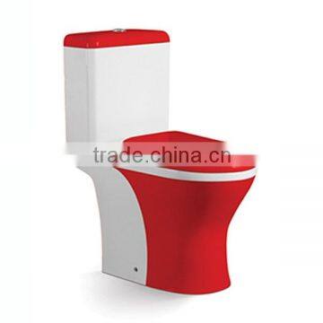 Colored Washdown Two Piece Red Sanitary Toilet