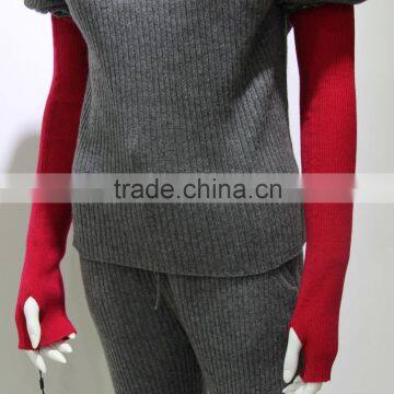 Inner mongolia knitted elbow length fingerless 100% cashmere Winter gloves