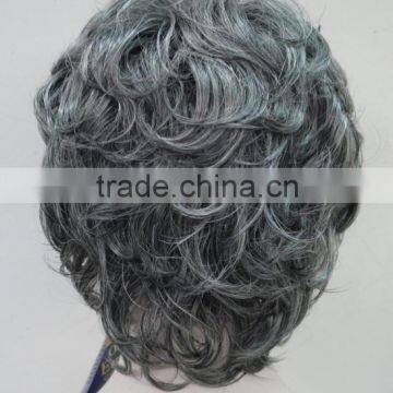 Black With c Aged Women Elderly Fluffy Wig N530 photo-3