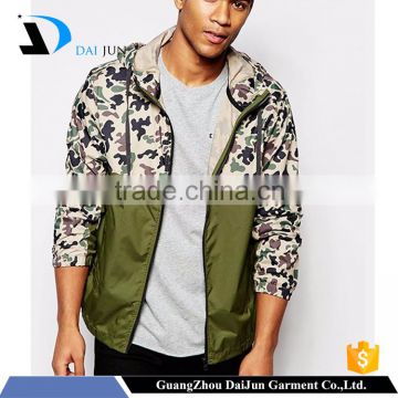 Daijun oem 100%polyester autumn green colour with zipper custom long sleeve camo jacket