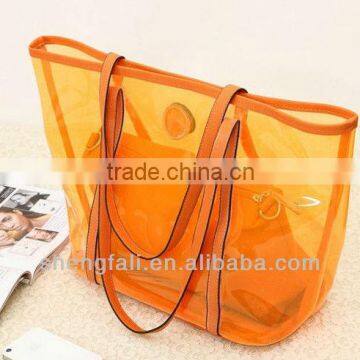 Clear plastic shoulder bag