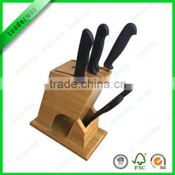 Top quality bamboo kitchen knife set block