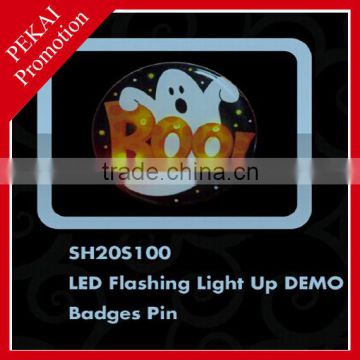 Flashing light up DEMO plastic badges lapel pin