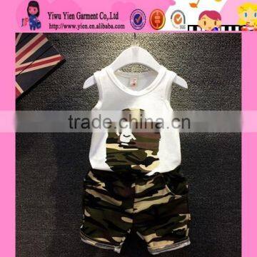 2015 Custom High Quality Cotton Boy Suit Factory Direct Camouflage Color Hot Baby Clothes Wholesale Price