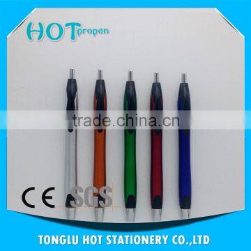 Promotion Click Action Plastic Ball Pen With Black Grip, Spray Paint Barrel