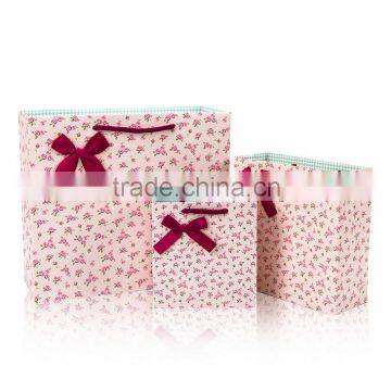 2015 New Fancy Custom Logo Printed Paper Bag For Gift With Bow