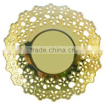 Golden fruit holding plate round shape