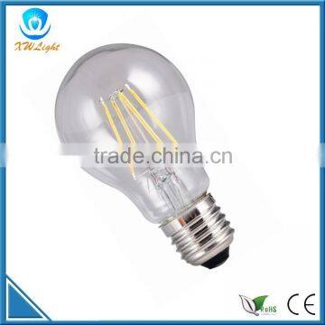 4w a60 e27 clear glass led bulb filament
