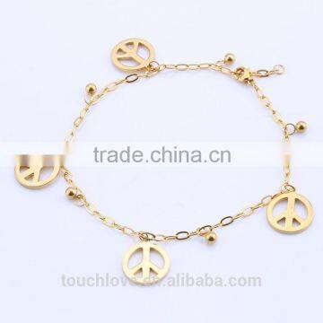 2016 Fashion high quality cheap 18k gold plated jewelry anklets