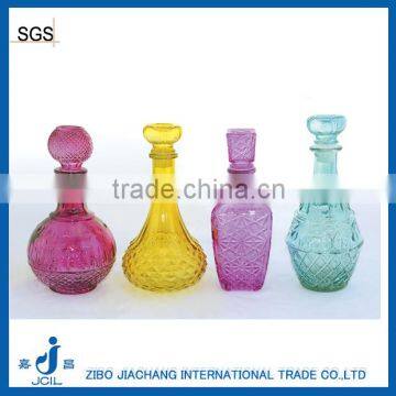 Unique Colored Glass Vodka Wine Bottle With Glass Stopper