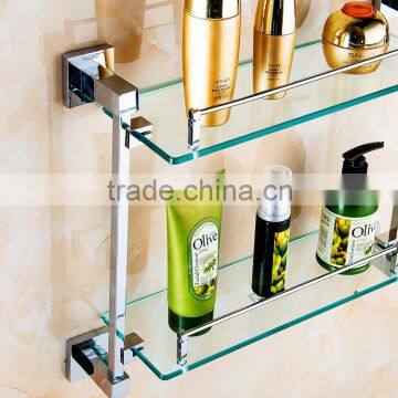 1202 Bathroom Accessory New A Square Double Glass Shelf Hotel Use Modern Kitchen photo-4