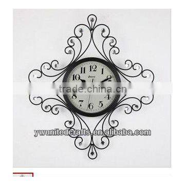 Cheap Fashion New design Mordern Home Decorative Artificial metal wall clock wholesale