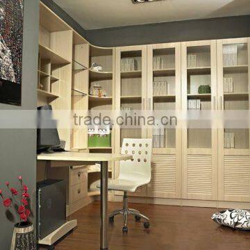 design in book open shelf glass cabinet