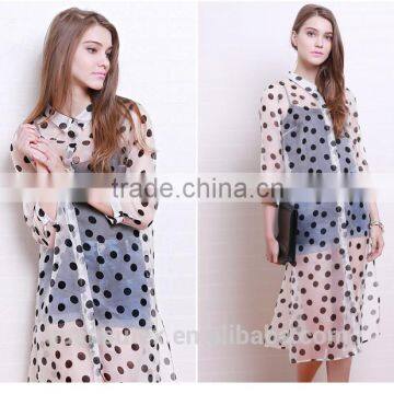 Latest Style Organza Burn Out Lace Fabric, Dot Design Lace Fabric for Women Fashion Dress