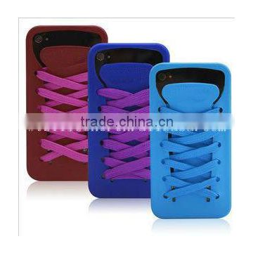 Cutely small shoelaces/bootlace silicone mobile phone case for iPhone 5