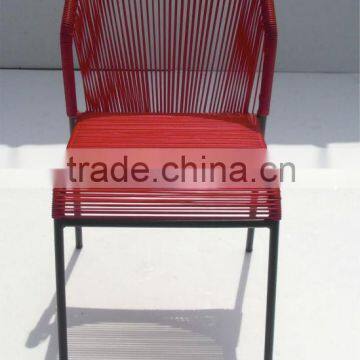 steel PE wicker dining chair