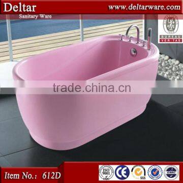 2014 new hot design factory cheap price Acrylic material pink freestanding bathtub