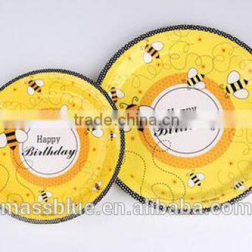 happy birthday bee picture paper plate