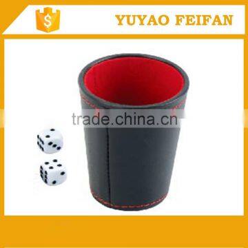 high quality factory supply custom leather dice cup,dice shaker cup