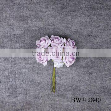 wholesale artificial purple PU Rose Bouquet for Wedding decoration