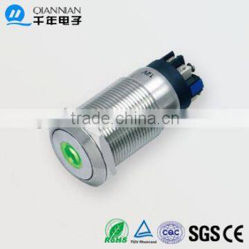 QN19-L3 19mm Dot Type Momentary|Latching Flat Head Screw Pin terminal Waterproof metal push button switch