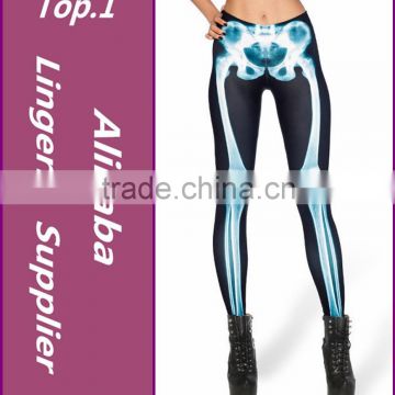 2015 New Women Lady Galaxy Space Rock Inspired X Ray Bone Print Leggings Fahion Ladies trousers Hot Sale Jeggings Girls