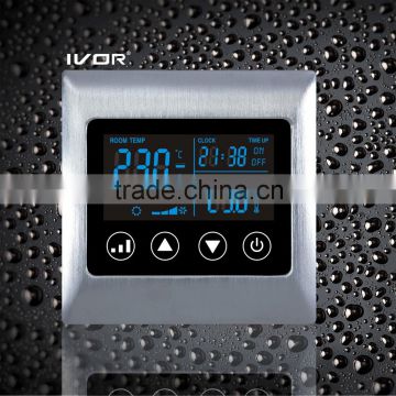 Good Quality IVOR Touch Screen Water Floor Heating Thermostat (SK-HV2000L8) Satin Chrome Metal Frame