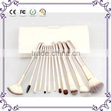 Brush set for makeup professional custom logo 12pcs goat hair makeup brush